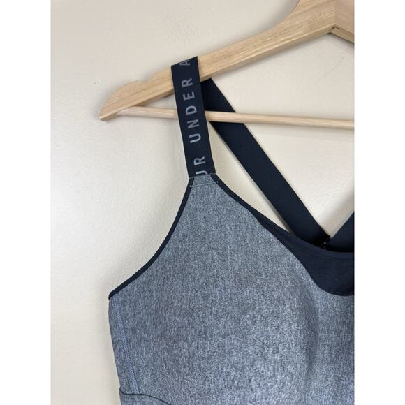 Under Armour Sports Bra Womens XL Black Gray High Impact Crossback Fitted Gym - Picture 3 of 12